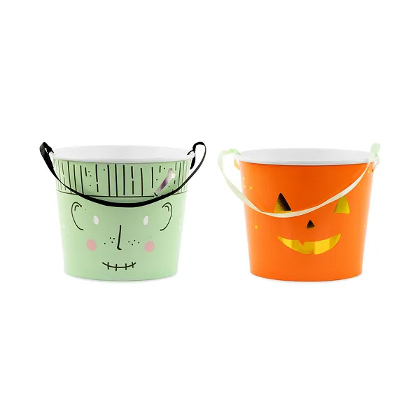 Halloween χάρτινα κουβαδάκια treat bucket 13,5cm 2τεμ
