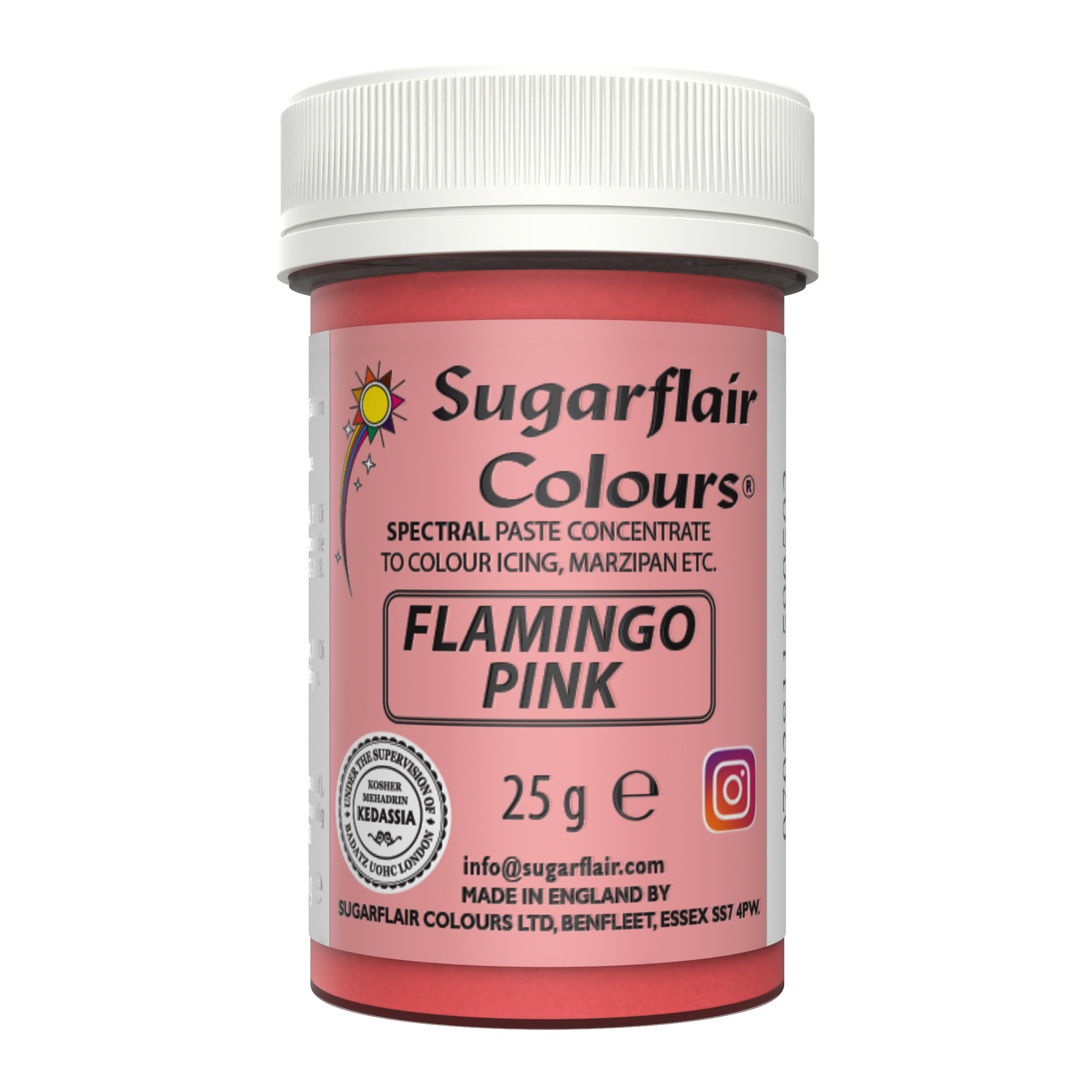 Χρώμα πάστα ροζ flamingo pink 25gr Sugarflair