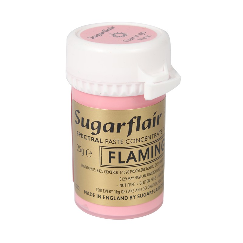 Χρώμα πάστα ροζ flamingo pink 25gr Sugarflair