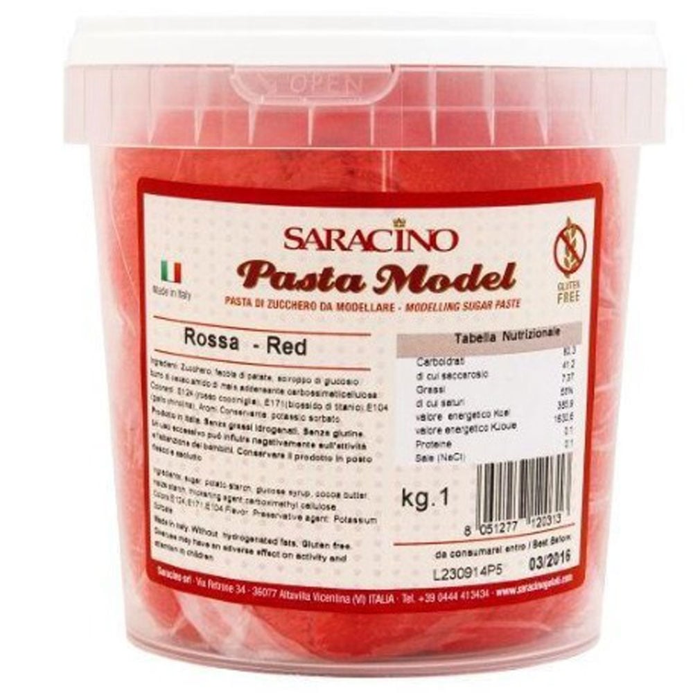 Ζαχαρόπαστα μοντελισμού κόκκινο Saracino κιλό