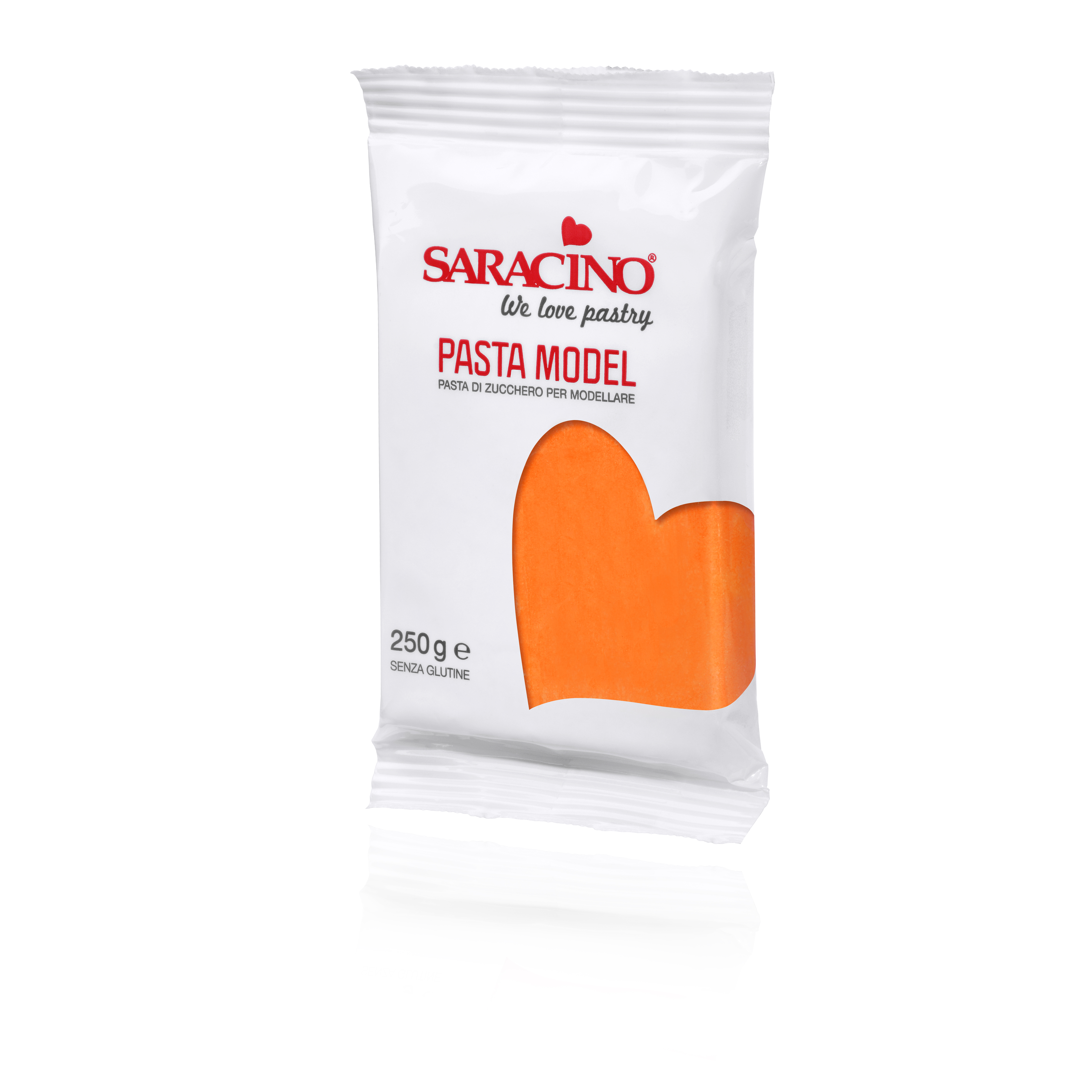Ζαχαρόπαστα μοντελισμού πορτοκαλί Saracino 250gr