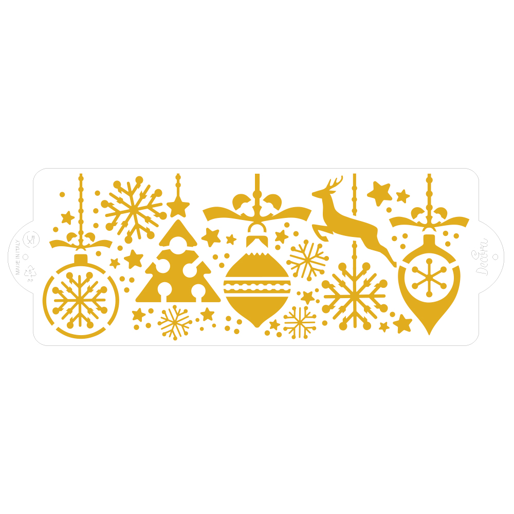 Στένσιλ χριστουγεννιάτικα στολίδια 10x28cm Decora