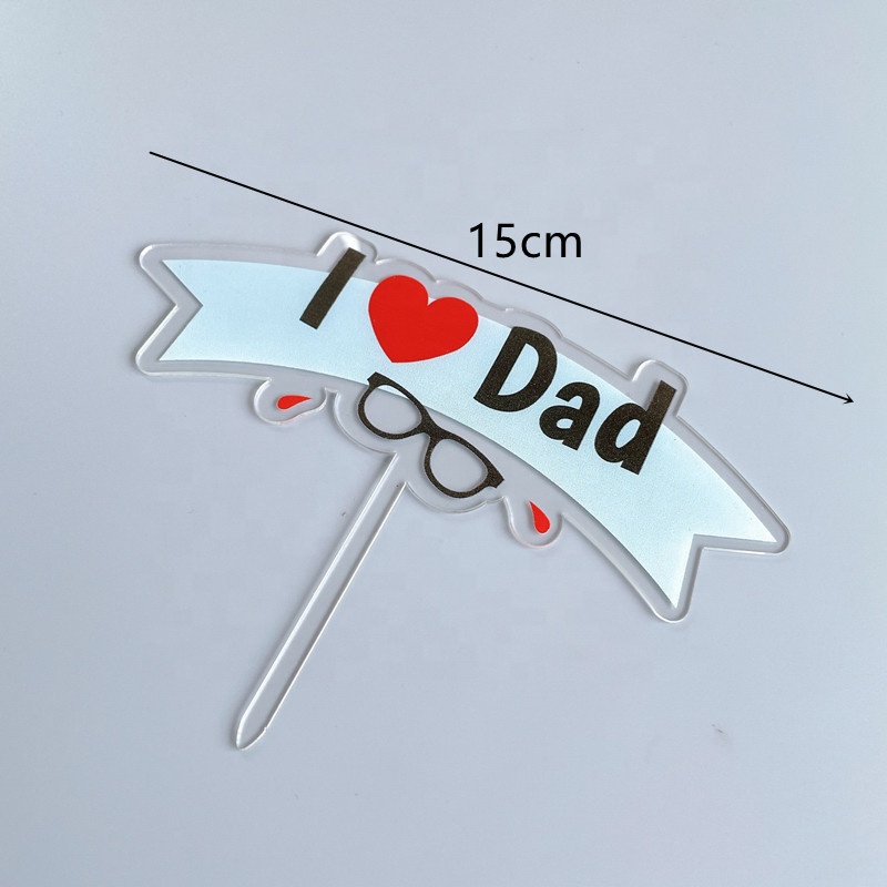 Topper I love Dad με γυαλιά διάφανο 12cm