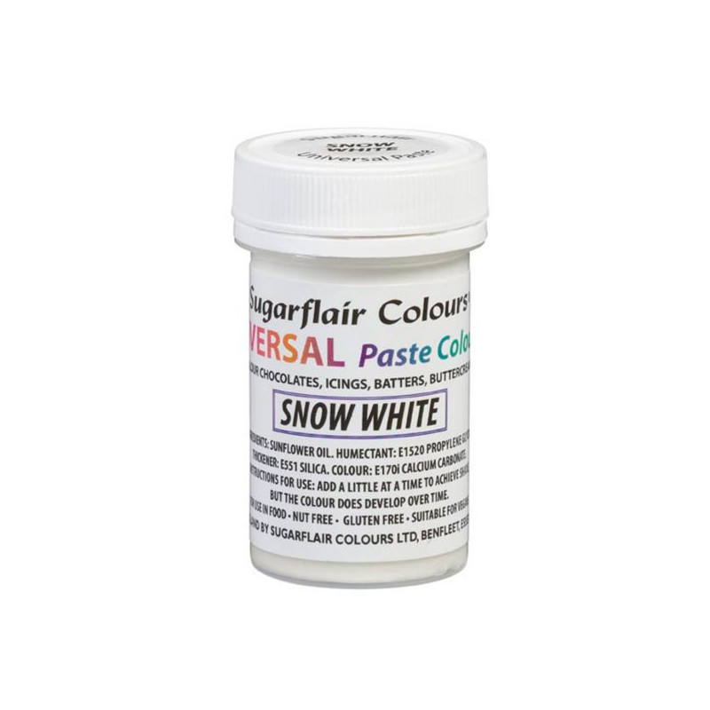 Χρώμα universal λευκό Snow white 22gr Sugarflair