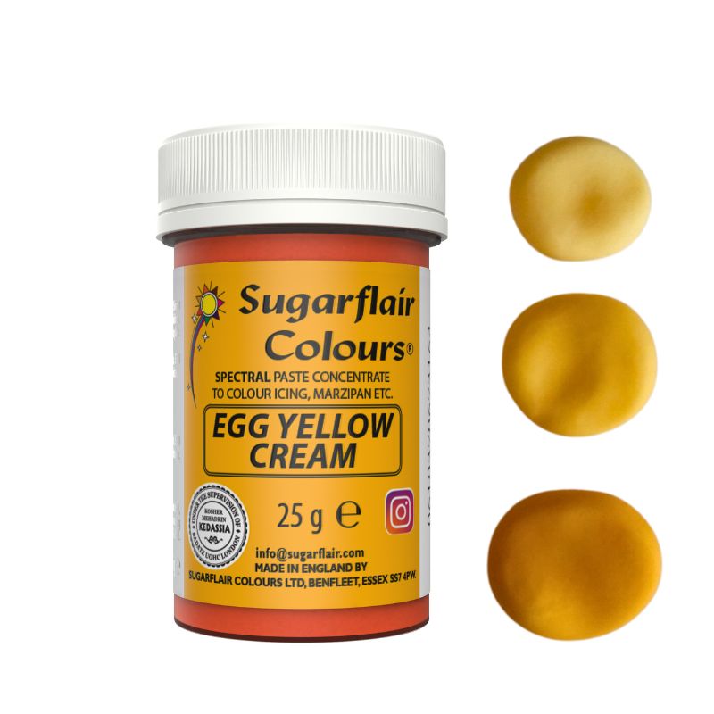 Χρώμα πάστα κίτρινο egg yellow 25gr Sugarflair