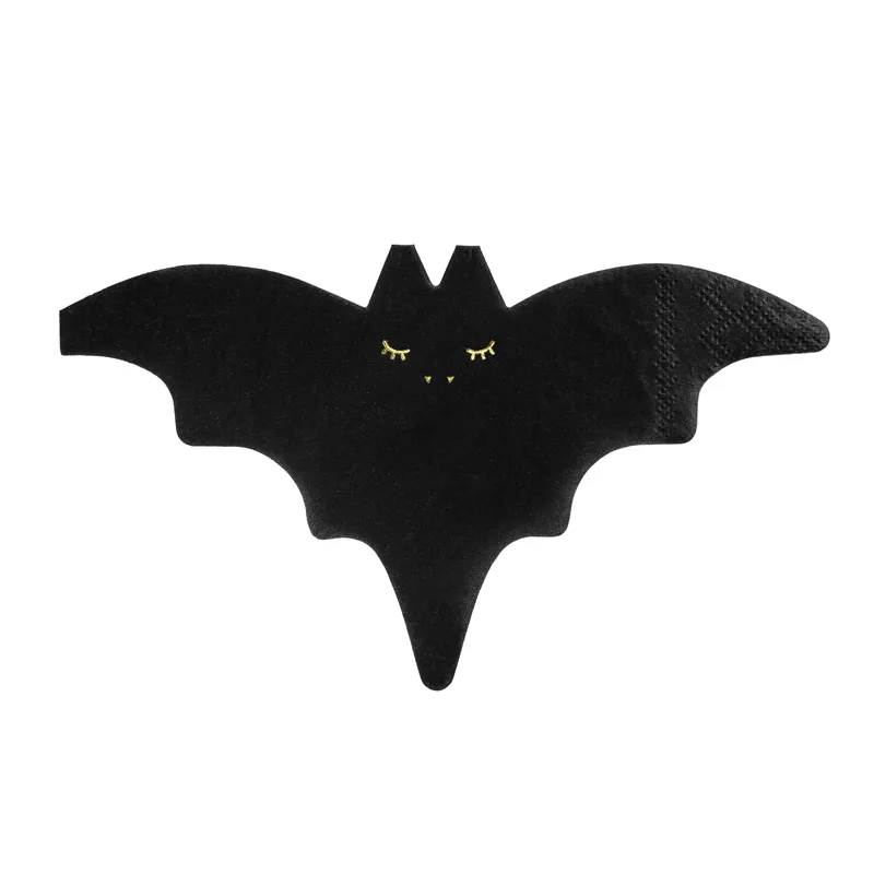 Halloween χαρτοπετσέτες νυχτερίδα μαύρη 16x9cm 20τεμ