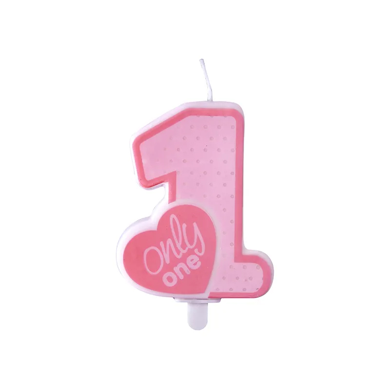 Κερί only one ροζ 8cm PartyDeco