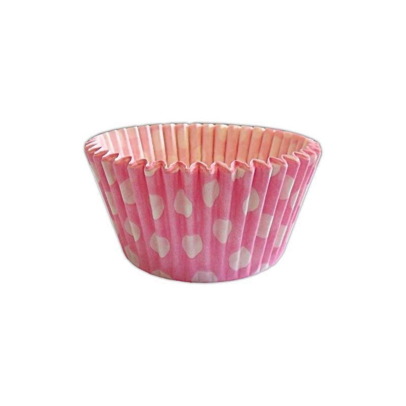 Θήκες cupcake ροζ πουά 50mm 180τεμ Sweetbite