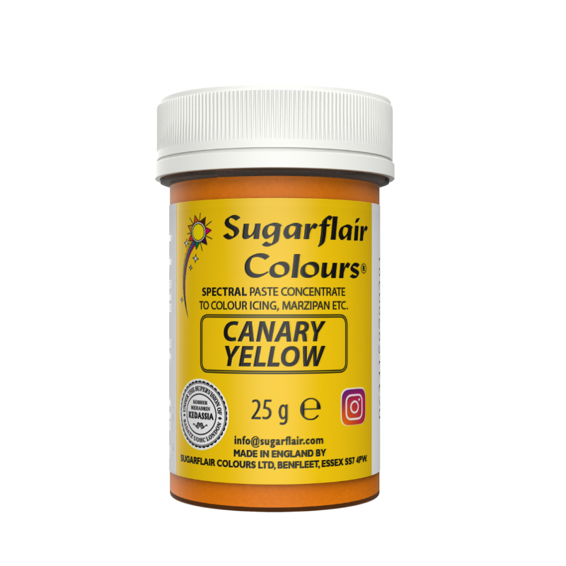 Χρώμα πάστα κίτρινο canary yellow 25gr Sugarflair