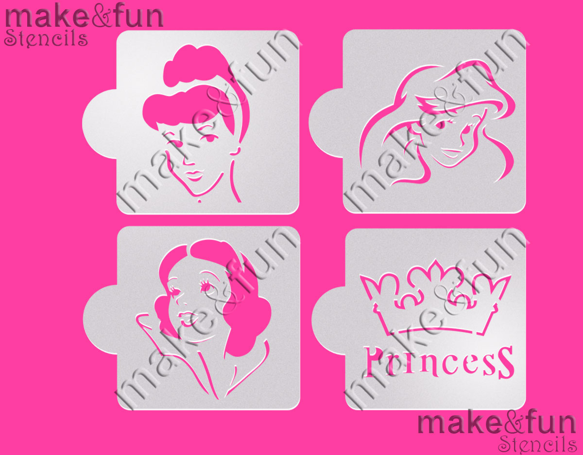Στένσιλ πριγκίπισσες 6,5cm 4τεμ