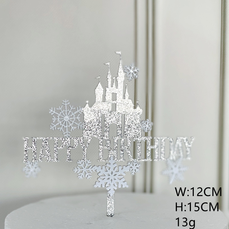 Topper Happy Birthday κάστρο frozen 14cm