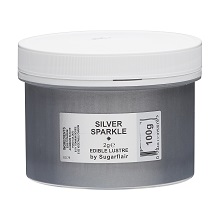 Χρώμα σκόνη ασημί silver sparkle 100gr Sugarflair