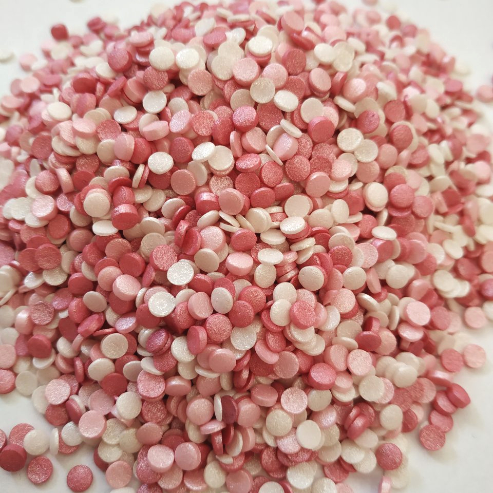 Sprinkles κονφετί λευκό- ροζ- φουξ 150γρ