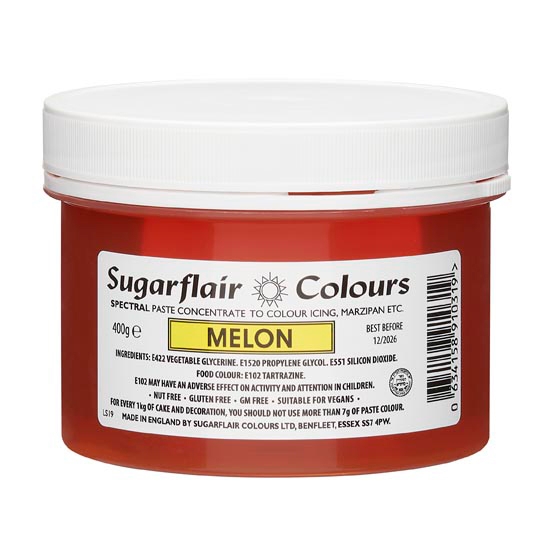 Χρώμα πάστα κίτρινο melon 400gr Sugarflair