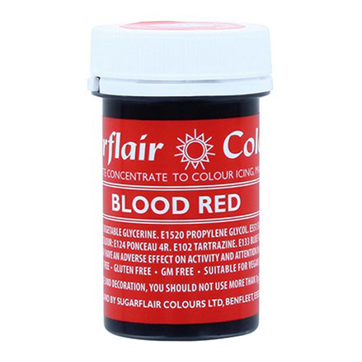 Χρώμα πάστα κόκκινο blood red 25gr Sugarflair