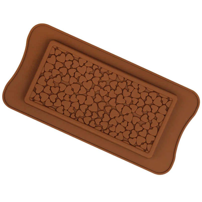 Φόρμα σιλικόνης για πλάκα σοκολάτας με καρδιές 16x8cm