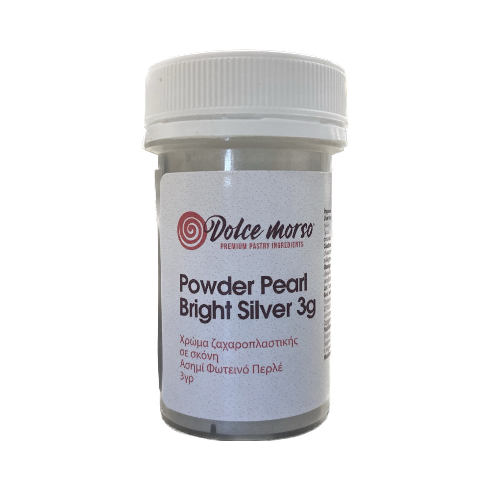 Χρώμα σκόνη ασημί pearl bright silver 3γρ Dolce Morso