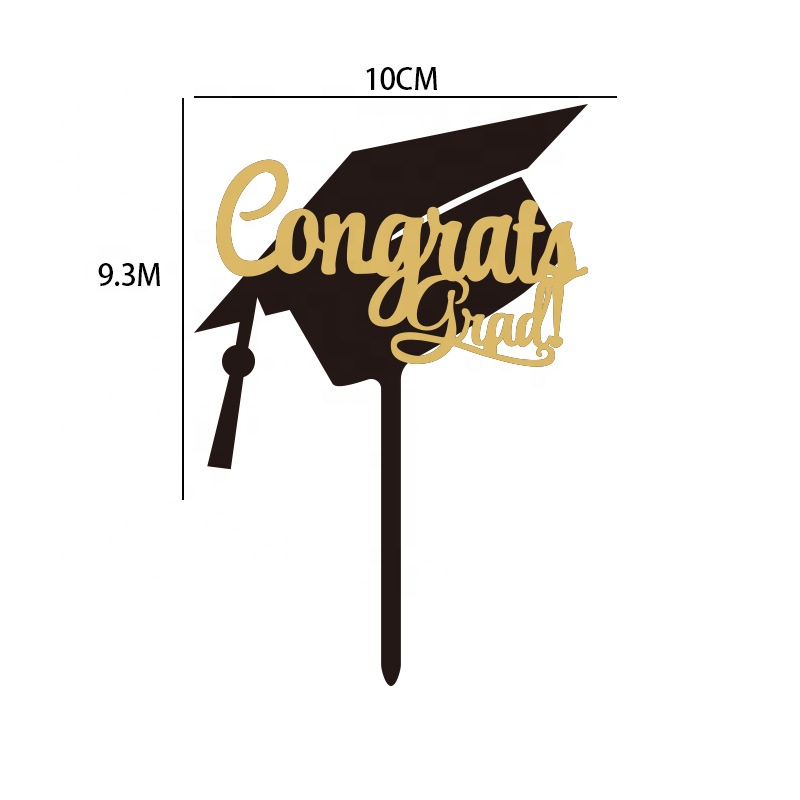 Topper Congrats Grad! μαύροι- χρυσό 15cm