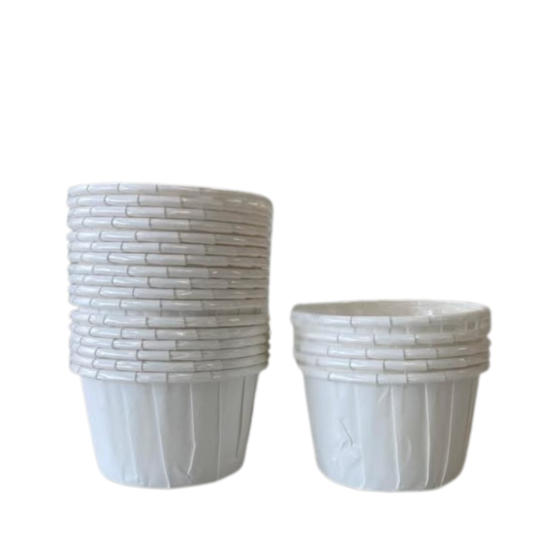 Θήκες cupcake λευκές μίνι σταθερές λευκές 38mm 3,8x3,0cm 100τεμ Sweetbite