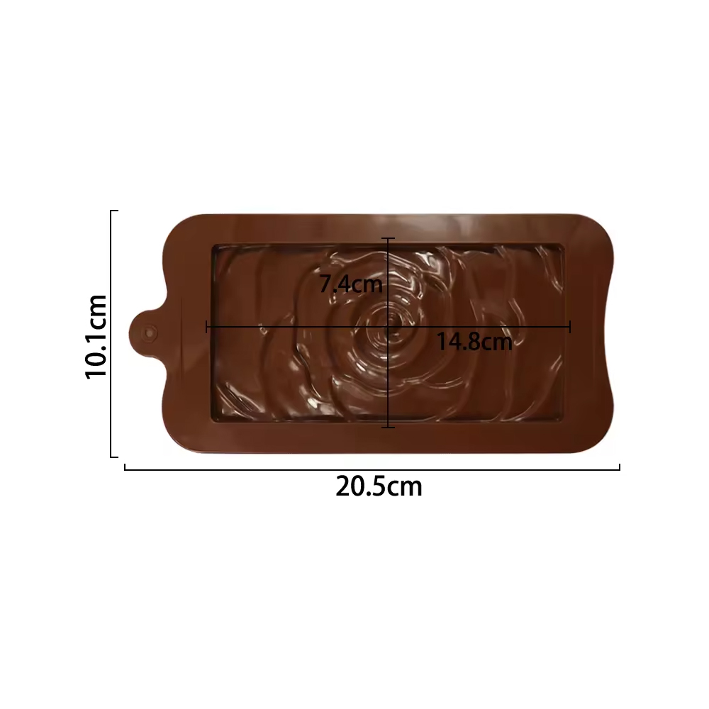 Φόρμα σιλικόνης για πλάκα σοκολάτας τριαντάφυλλο 16x8cm