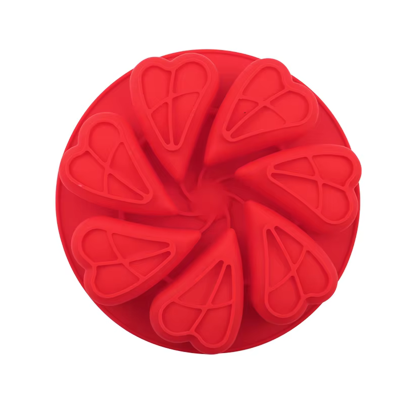 Φόρμα σιλικόνης καρδιές funky 7,6cm 7τεμ