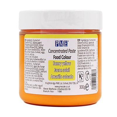 Χρώμα πάστα κίτρινο Sunny Yellow 300γρ PME
