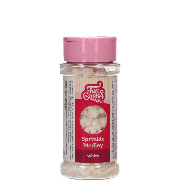 Sprinkles διάφορα λευκά medley white 65γρ Funcakes