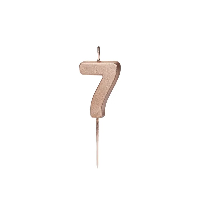 Κερί 7 ροζ χρυσό 4,5cm Party Deco