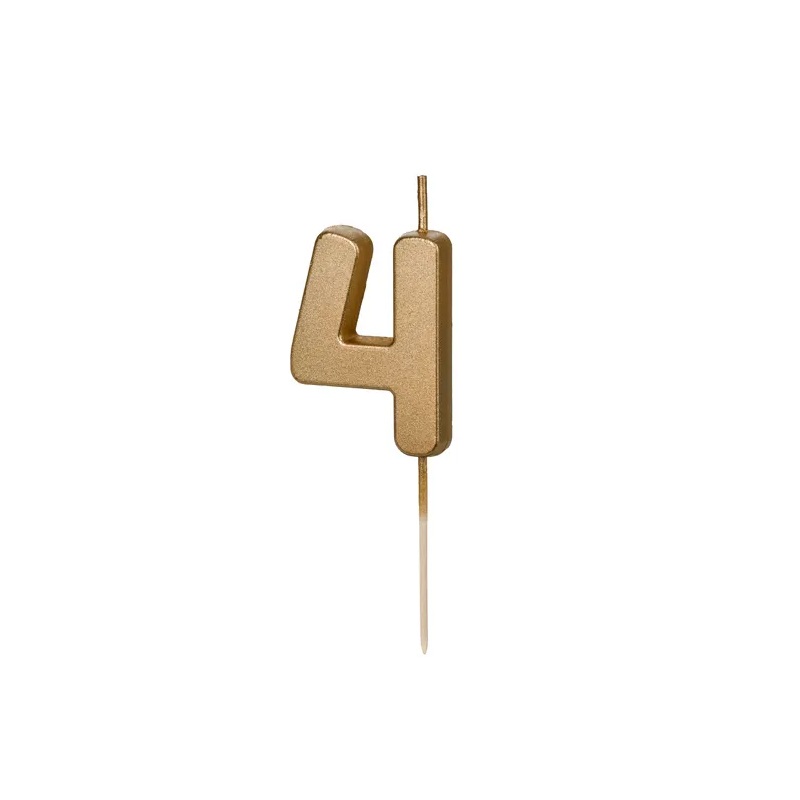 Κερί 4 χρυσό 4,5cm Party Deco