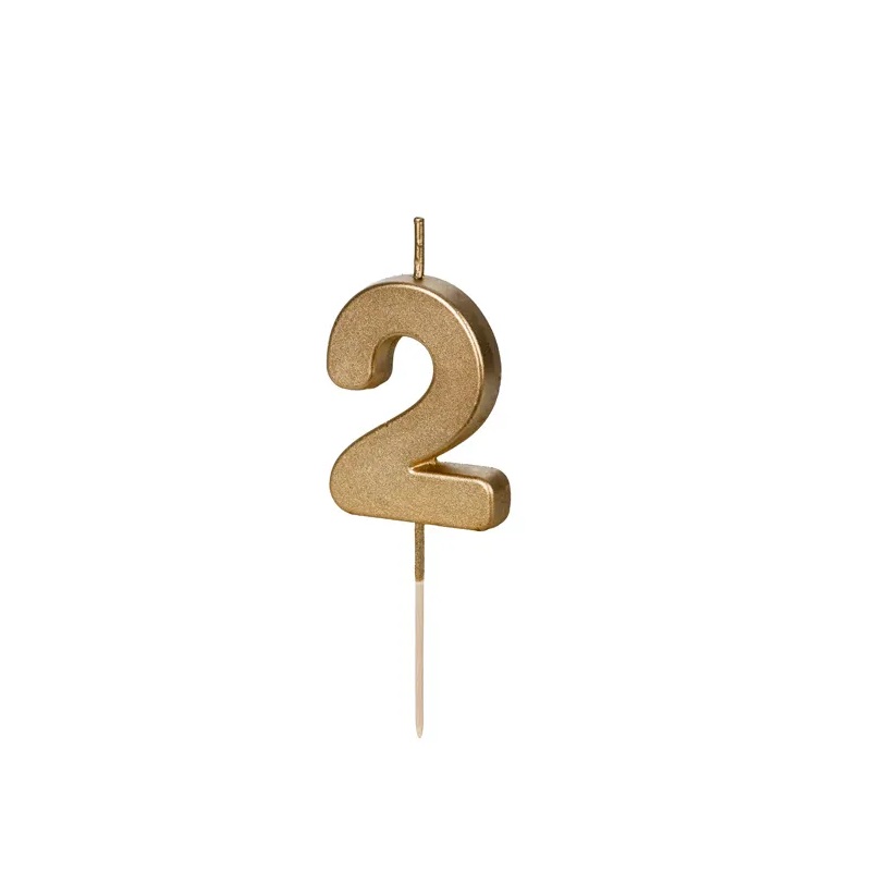 Κερί 2 χρυσό 4,5cm Party Deco