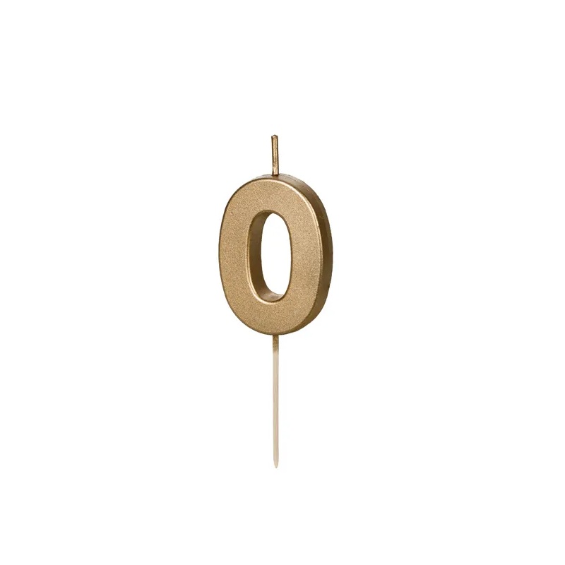 Κερί 0 χρυσό 4,5cm Party Deco
