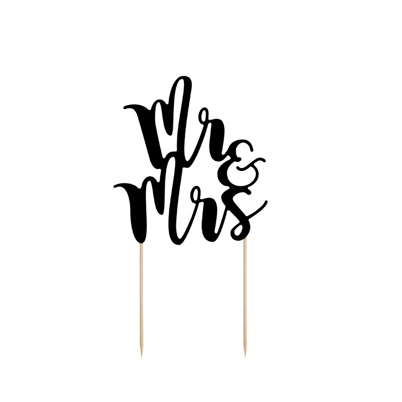 Topper Mr & Mrs 25,5cm μαύρο χάρτινο Party Deco