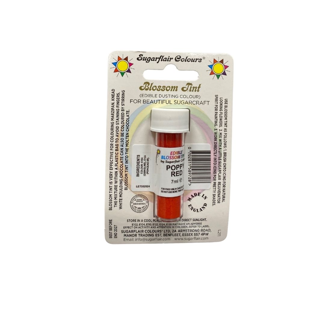 Χρώμα σκόνη κόκκινο poppy 7ml Sugarflair