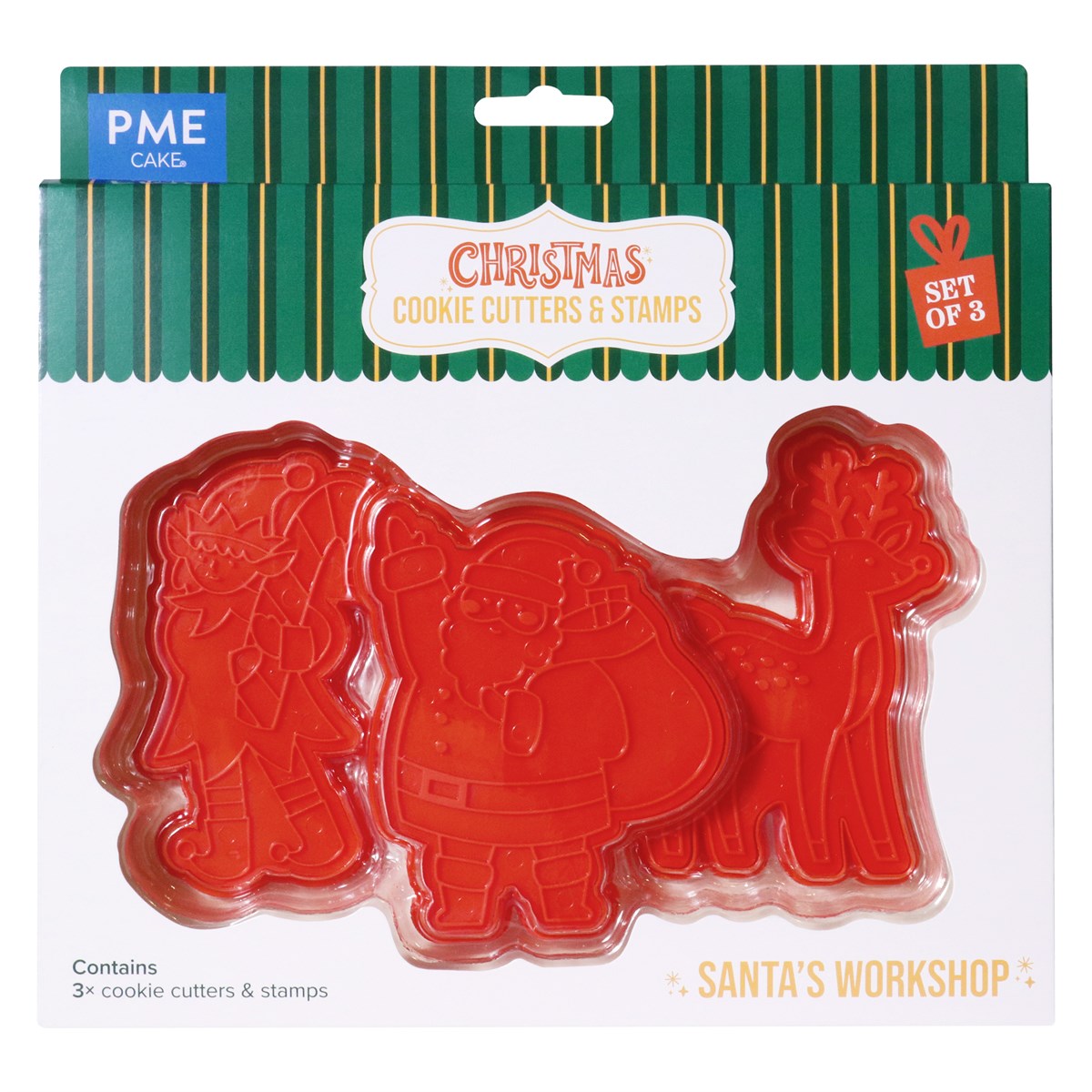 Κουπάτ Santa's workshop με σφραγίδα 3τεμ PME