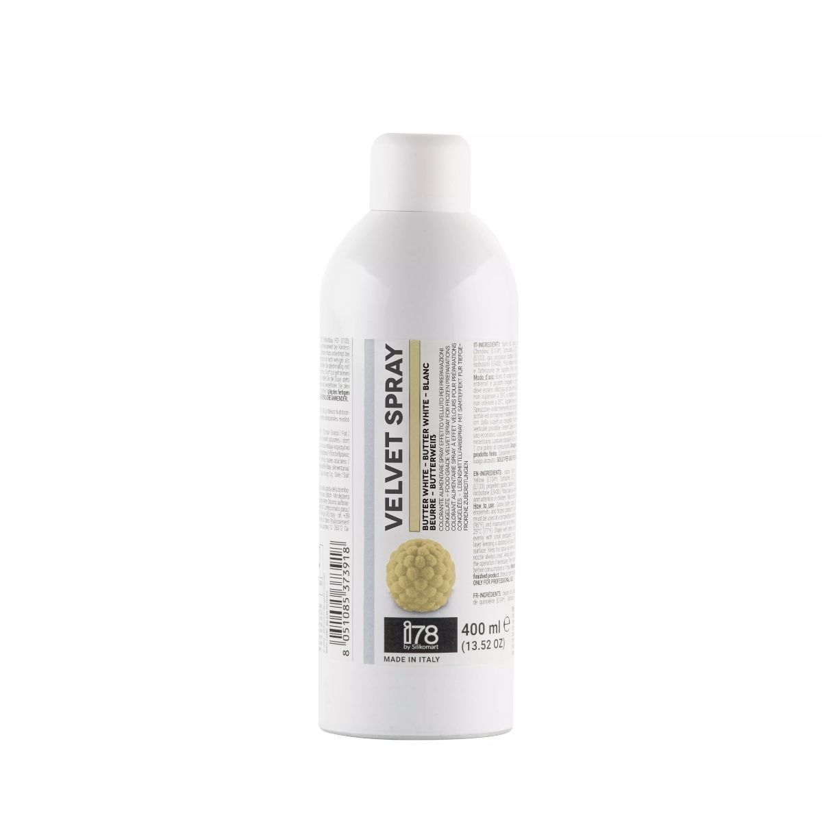 Σπρέυ βελουτέ λευκό βουτύρου 400ml Silikomart