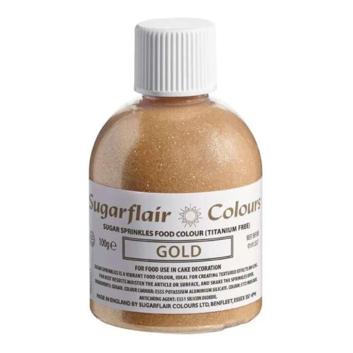 Sugar sprinkles ζάχαρη gold 100γρ Sugarflair