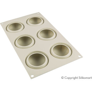 Φόρμα σιλικόνης στρόγγυλα πομπέ Ν6 6 x 88ml Silikomart