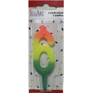 Κερί 6 τρίχρωμο Sugart