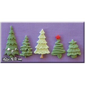 Καλούπι σιλικόνης χριστουγεννιάτικα δέντρα 5τεμ Katy Sue