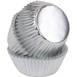 Θήκες cupcake mini ασημί 45τεμ PME
