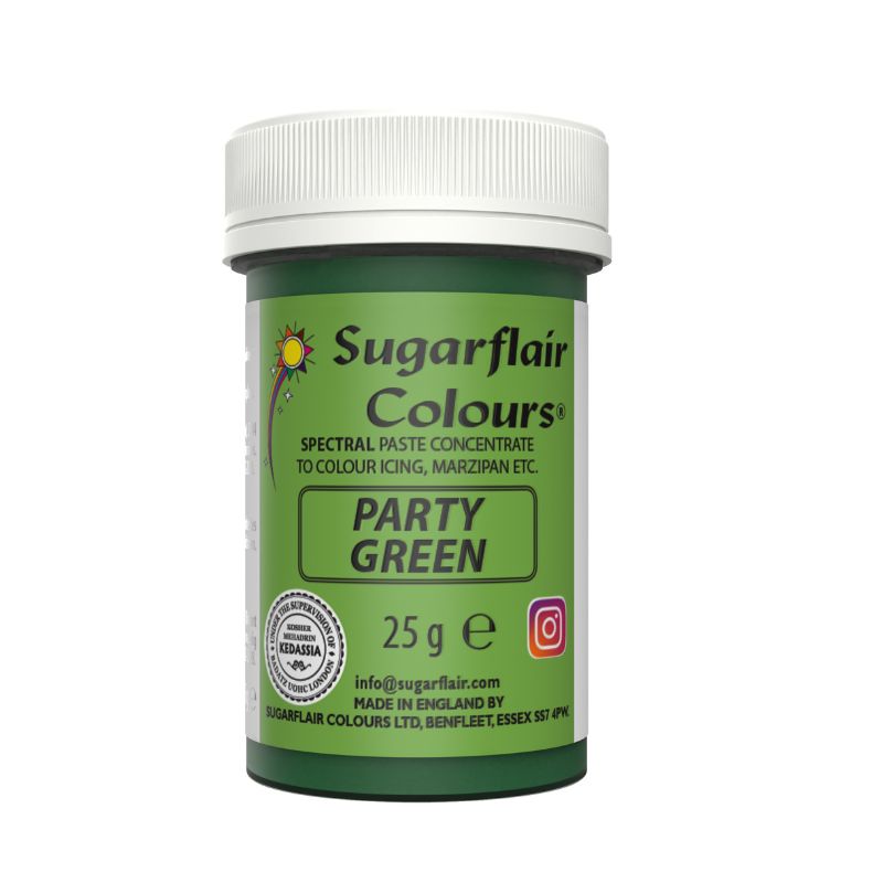 Χρώμα ζαχαροπλαστικής πάστα πράσινο party 25γρ Sugarflair - Image 2
