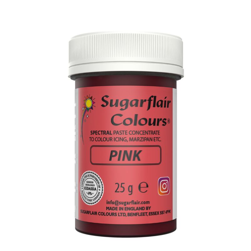 Χρώμα ζαχαροπλαστικής πάστα ροζ pink 25γρ Sugarflair - Image 2