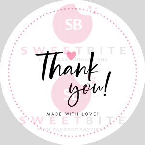 Αυτοκόλλητα Thank you Made with love καρδιά 25 τεμ