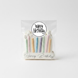 Alternative view of Αυτοκόλλητα Happy Birthday λευκό - μαύρο 25 τεμ