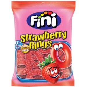 Ζελεδάκια δαχτυλίδια φράουλα 90gr Fini