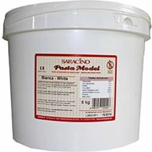 Ζαχαρόπαστα μοντελισμού λευκό 5 κιλά Saracino