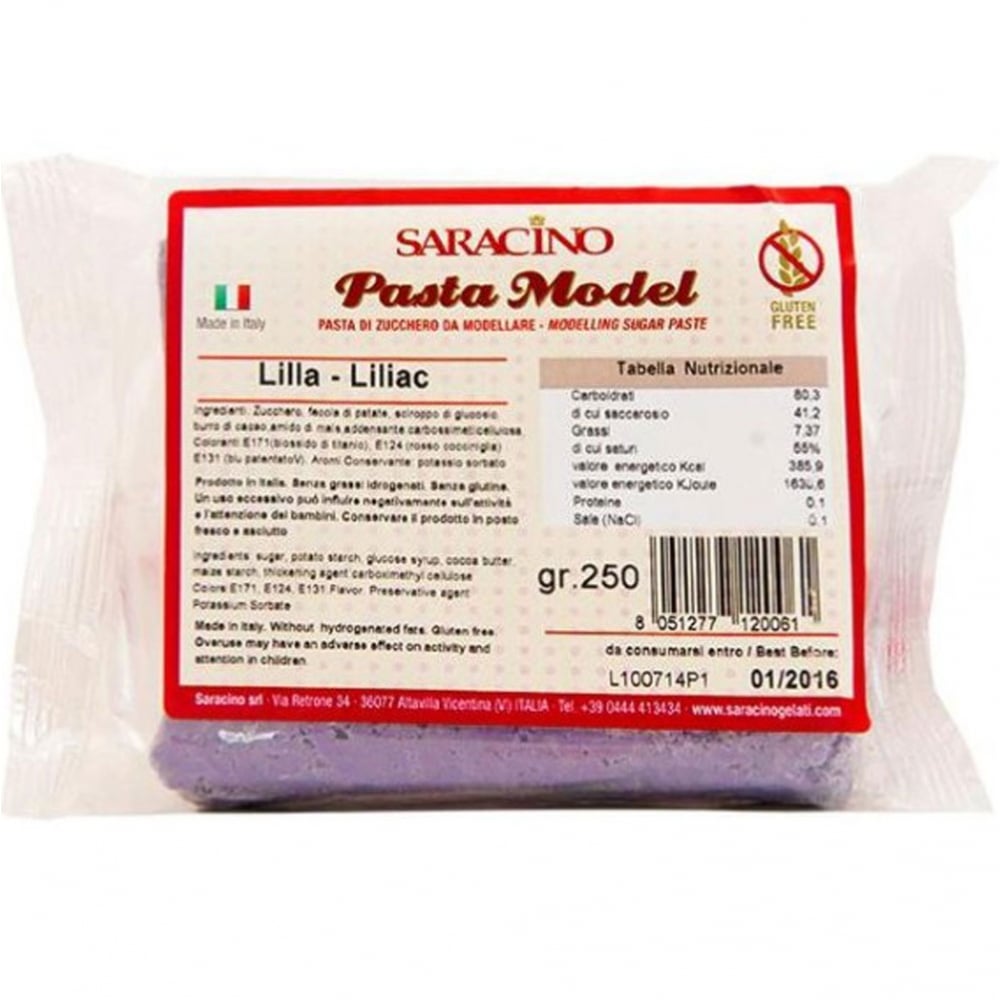 Ζαχαρόπαστα μοντελισμού μωβ 250γρ Saracino