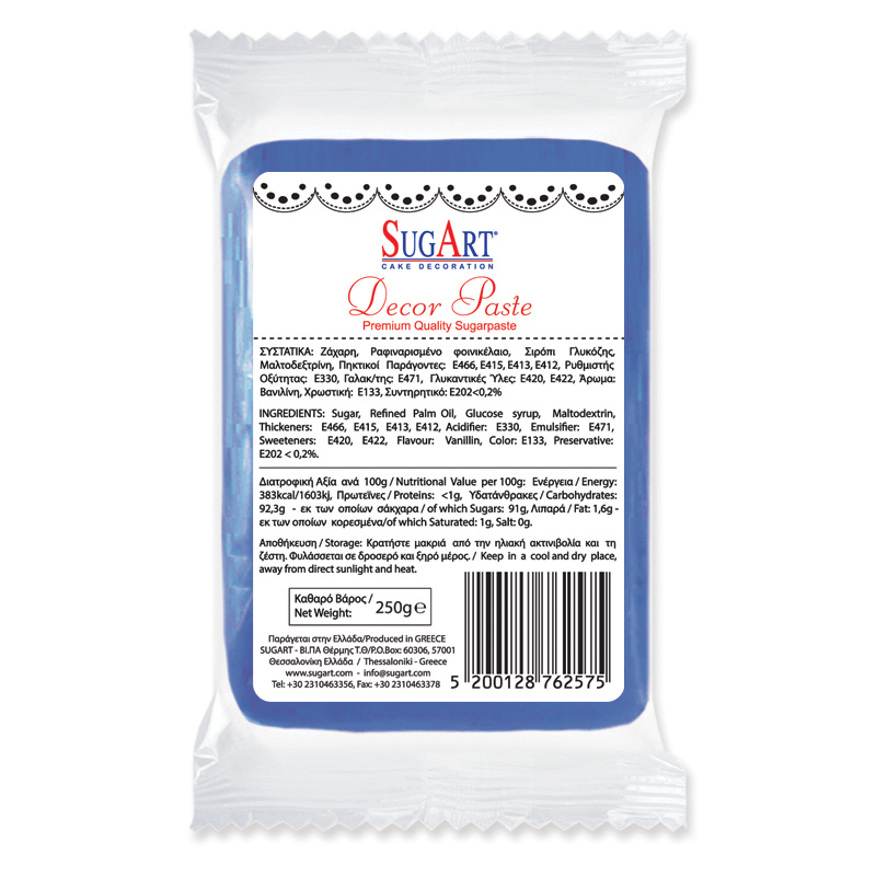 Ζαχαρόπαστα μπλε 250γρ Sugart