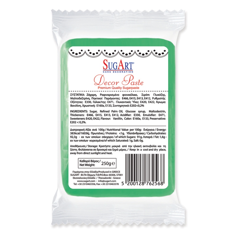 Ζαχαρόπαστα πράσινη 250γρ Sugart