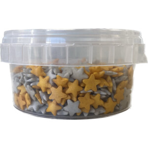 Sprinkles αστεράκια χρυσά- ασημί 30γρ Sweetbite